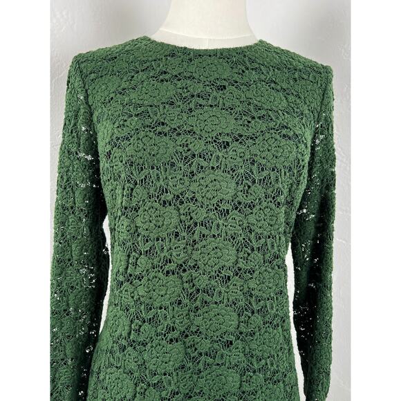 JUICY COUTURE Cire Juniper Green Lace & Leather Dress (Womens: Med) - Picture 3 of 12